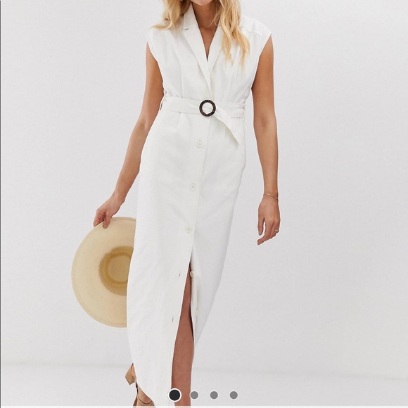 denim maxi shirt dress